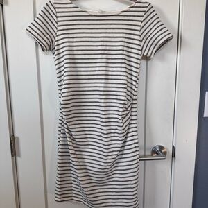 Striped Black and White Maternity Dress